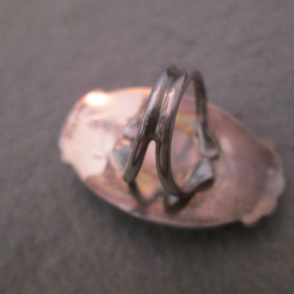 Navajo Old Pawn Solid Sterling Silver & Genuine Turquoise Ring>Statement ring - Picture 7 of 8